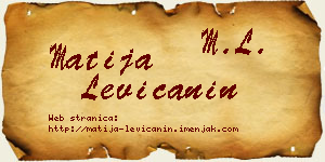Matija Levičanin vizit kartica